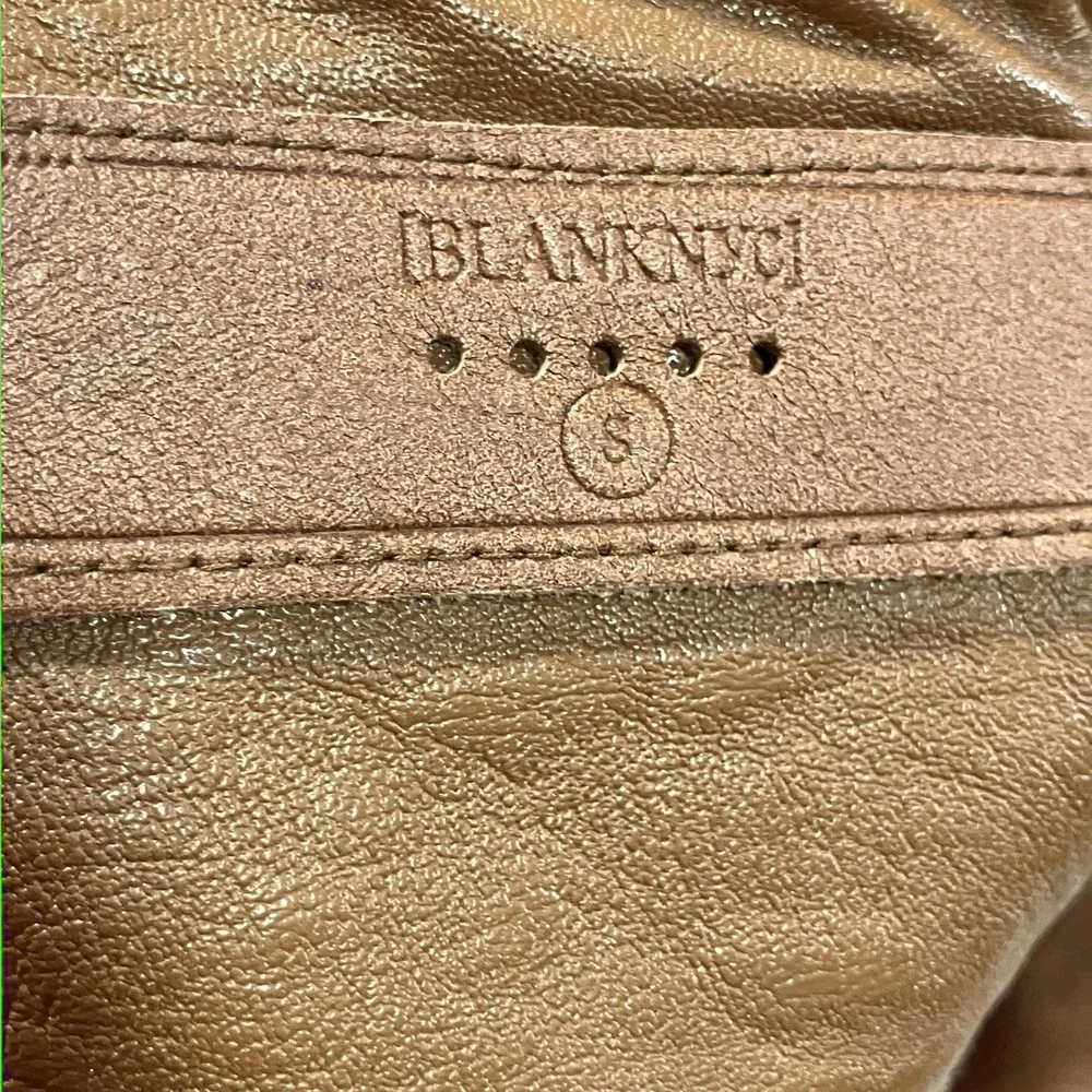 BLANKNYC Leather Jacket Womens Sz Small Brown Draped Moto‎ Asymmetrical Zip